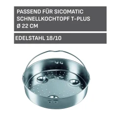 Zubehör Töpfe|WMF Silit Sicomatic Edelstahl-Einsatz, gelocht, 22 cm