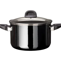 Kochtöpfe|Induktionstöpfe|WMF Silit Silargan® Modesto Kochtopf mit Deckel, 24 cm, Black