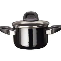 Induktionstöpfe|Kochtöpfe|WMF Silit Silargan® Modesto Kochtopf mit Deckel, 16 cm, Black