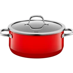 Bratentöpfe|WMF Silit Silargan® Passion Bratentopf mit Deckel, 24 cm, Red