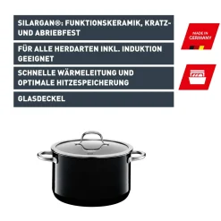 Bratentöpfe|WMF Silit Silargan® Passion Bratentopf mit Deckel, 24 cm, Black