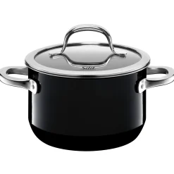 Kochtöpfe|Induktionstöpfe|WMF Silit Silargan® Passion Kochtopf mit Deckel, 16 cm, Black