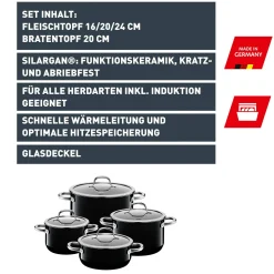 Topfsets|WMF Silit Silargan® Passion Topf-Set, 4-teilig, Black